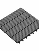 vidaXL Плочка за decking 11 бр. Сиво 30 x 30 cm WPC