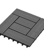 vidaXL Плочка за decking 11 бр. Сиво 30 x 30 cm WPC