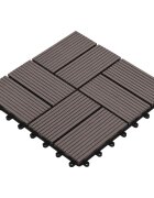vidaXL Плочка за decking 11 бр. Тъмен кафяв 30 x 30 cm WPC