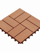vidaXL Плочка за decking 11 бр. Тик 30 x 30 cm WPC