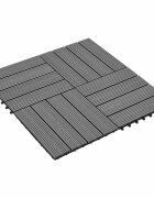 vidaXL Плочка за decking 22 бр. Сиво 30 x 30 cm WPC
