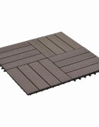 vidaXL Плочка за decking 22 бр. Тъмен кафяв 30 x 30 cm WPC