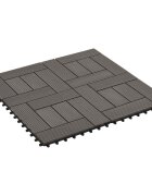 vidaXL Плочка за decking 22 бр. Тъмен кафяв 30 x 30 cm WPC
