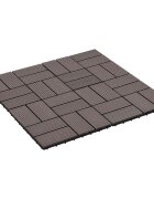 vidaXL Плочка за decking 22 бр. Тъмен кафяв 30 x 30 cm WPC