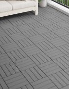 vidaXL Плочка за decking 3D дизайн 11 бр. Сиво 30 x 30 cm WPC