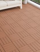 vidaXL Плочка за decking 3D дизайн 11 бр. Светло кафяво 30 x 30 cm WPC