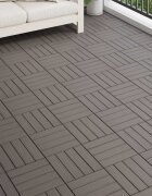 vidaXL Плочка за decking 3D дизайн 11 бр. Тъмен кафяв 30 x 30 cm WPC