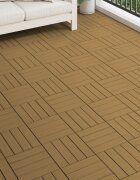 vidaXL Плочка за decking 3D дизайн 11 бр. Тик 30 x 30 cm WPC