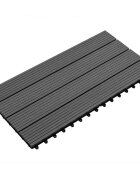 vidaXL Плочка за decking 6 бр. Черно 60 x 30 cm WPC