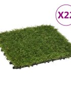 vidaXL Плочки изкуствена трева 22 бр зелени 30x30 см