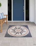 vidaXL Плочки Мозаика Слънчев Мотив Многоцветен 120 x 120 cm Мрамор
