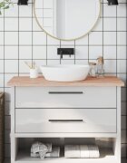 vidaXL Плот за баня 100x60x25 см масивно дърво бук