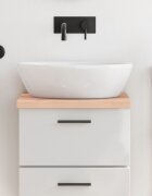 vidaXL Плот за баня 40x40x(2-4) см необработено масивно дърво