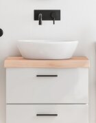 vidaXL Плот за баня 60x40x(2-6) см необработено масивно дърво