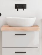 vidaXL Плот за баня 60x50x(2-6) см необработено масивно дърво