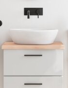 vidaXL Плот за баня 60x60x(2-4) см необработено масивно дърво