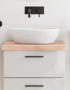 vidaXL Плот за баня 60x60x(2-6) см необработено масивно дърво