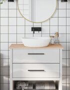 vidaXL Плот за баня 80x40x15 см масивно дърво бук
