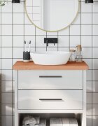 vidaXL Плот за баня 80x40x4 см масивно дърво бук