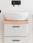 vidaXL Плот за баня светлокафяв 40x30x(2-6) см обработено дърво масив