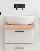 vidaXL Плот за баня светлокафяв 40x60x(2-6) см обработено дърво масив