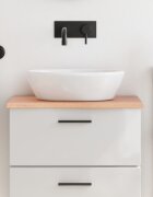 vidaXL Плот за баня светлокафяв 60x40x2 см обработено масивно дърво