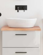 vidaXL Плот за баня светлокафяв 60x50x(2-4) см обработено дърво масив