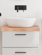 vidaXL Плот за баня светлокафяв 60x50x(2-6) см обработено дърво масив