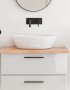 vidaXL Плот за баня светлокафяв 80x50x(2-4) см обработено дърво масив
