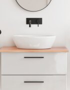 vidaXL Плот за баня светлокафяв 80x50x2 см обработено масивно дърво