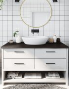 vidaXL Плот за баня тъмнокафяв 100x60x(2-4)см обработено масивно дърво