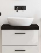 vidaXL Плот за баня тъмнокафяв 60x60x(2-6) см обработено масивно дърво