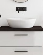 vidaXL Плот за баня тъмнокафяв 80x60x(2-4) см обработено масивно дърво