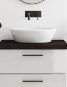 vidaXL Плот за баня тъмнокафяв 80x60x(2-6) см обработено масивно дърво