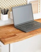 vidaXL Плот за бюро светлокафяв 140x60x25см дъб масив правоъгълна