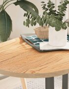 vidaXL Плот за маса 100x50x2 см дъбово дърво масив овална