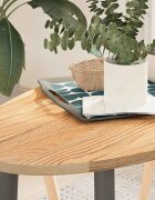 vidaXL Плот за маса 100x50x2 см дъбово дърво масив овална