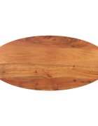 vidaXL Плот за маса 110x40x25 см овален масивна акация
