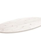 vidaXL Плот за маса 110x55x25 см бор масив овален