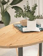 vidaXL Плот за маса 120x60x2 см дъбово дърво масив овална