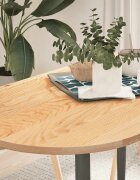 vidaXL Плот за маса 120x60x2 см дъбово дърво масив овална