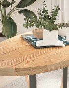 vidaXL Плот за маса 120x60x4 см дъбово дърво масив овална