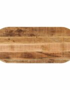vidaXL Плот за маса 140x60x25 см овален масивно дърво грубо манго