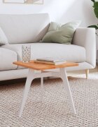 vidaXL Плот за маса 40x40x15 см квадратен масивен бук