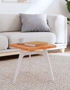 vidaXL Плот за маса 40x40x25 см квадратен масивен бук