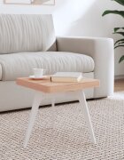 vidaXL Плот за маса 40x40x4 см квадратен масивен бук