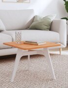 vidaXL Плот за маса 50x50x15 см квадратен масивен бук