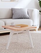 vidaXL Плот за маса 50x50x25 см квадратен масивен бук