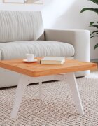 vidaXL Плот за маса 60x60x4 см квадратен масивен бук