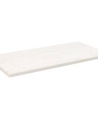 vidaXL Плот за маса бял 110x55x25 см бор масив правоъгълен